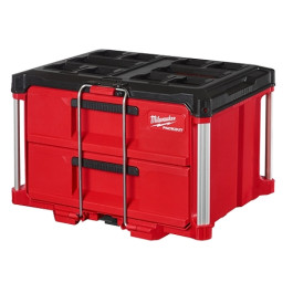 Milwaukee 48-22-8442 PACKOUT 2-Drawer Tool Box, 50 lb Capacity, Locking Security Bar, Adjustable Dividers