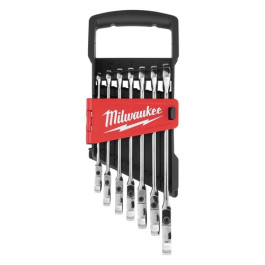 Milwaukee 48-22-9529 Flex Head Ratcheting Combination Wrench Set, Metric, 7 Piece, 2.5 Degree Arc Swing, 144 Positions