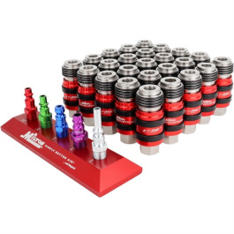 Milton 1750BK-DSPKIT Universal Safety Exhaust Coupler Display Pack, 1/4" Fe