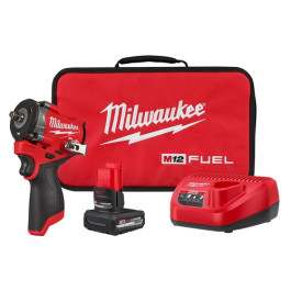 Milwaukee 2562-21 M12 FUEL 12V Li-Ion Cordless Stubby 3/8" Impact Wrench Ki