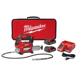 Milwaukee 2646-22CT M18 Cordless 2-Speed Grease Gun Kit, 2 Compact Batteries, 18V