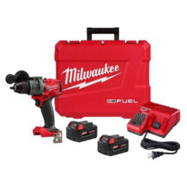 Milwaukee 2904-22 M18 Fuel Hammer Drill/Driver Kit, 1/2 inch, Powerstate Brushless, 2-Battery Kit