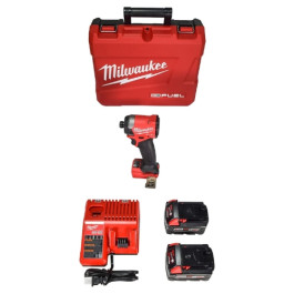 Milwaukee 2953-22 M18 Fuel 1/4 inch Hex Impact Driver Kit, Two 5.0 Ah Batteries, Charger, Case