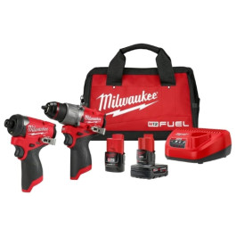 Milwaukee 3497-22 M12 Fuel 2-Tool Combo Kit, Hammer Drill/Driver and Impact Driver, 2 Batteries