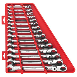 Milwaukee 48-22-9413 Combination Wrench Set, 15 Piece, SAE Flex Head Ratcheting