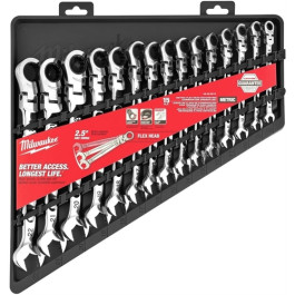 Milwaukee 48-22-9513 Metric Flex Head Ratcheting Combination Wrench Set, 8