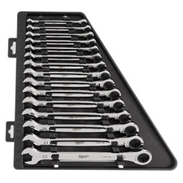 Milwaukee 48-22-9516 Metric Ratcheting Combination Wrench Set, 15 Piece