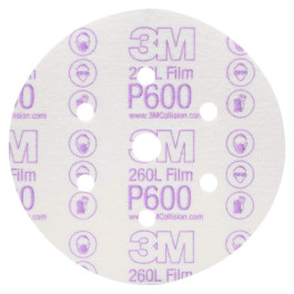 3M 01071 Hookit Finishing Film Abrasive Disc 260L, 6 In Dust Free P600, 100 Discs Per Carton