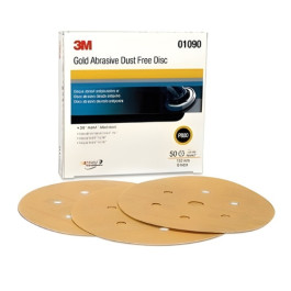 3M 01090 216U Series Gold Dust Free Hookit Abrasive Disc, 6" Diameter, P800