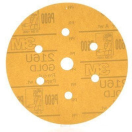 3M 01091 216U Series Gold Dust Free Hookit Abrasive Disc, 6" Diameter, P600