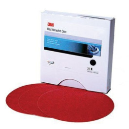 3M 01117 316U Series Red Abrasive Stikit Disc, 6" Diameter, P40 Grit, PSA,