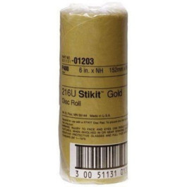 3M 01203 216U Series Stikit Gold Abrasive Disc Roll, 6" Diameter, P400 Grit