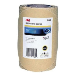 3M 01485 Stikit Gold Paper Disc Roll 216U, 8 In P320, 125 Discs Per Roll