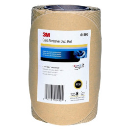 3M 01490 Stikit Gold Paper Disc Roll 216U, 8 In P150, 125 Discs Per Roll
