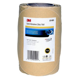 3M 01491 Stikit Gold Paper Disc Roll 216U, 8 In P120, 125 Discs Per Roll