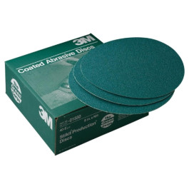 3M 01550 Green Corps Stikit Production Disc, 8 Inch, 40 Grit, No Hole, Pack of 50