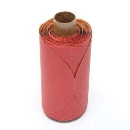 3M 01608 316U Series Red Abrasive Disc, 5" Diameter, P120 Grit, PSA, Roll o