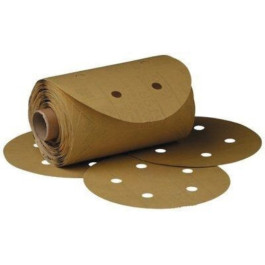3M 01633 216U Series Gold Dust Free Abrasive Disc Roll, 6" Diameter, P500 G