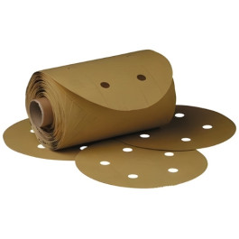 3M 01634 216U Series Gold Dust Free Abrasive Disc Roll, 6" Diameter, P400 G