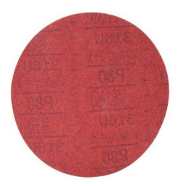 3M 01677 316U Series Red Abrasive Disc, 8" Diameter, P80 Grit, Hook and Loo