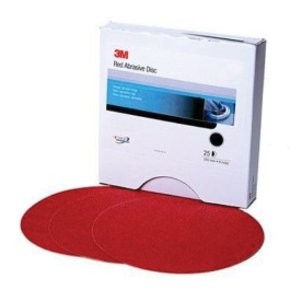 3M 01678 316U Series Red Abrasive Disc, 8" Diameter, P40 Grit, Hook and Loo