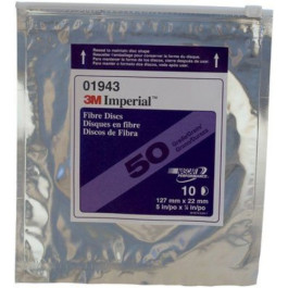 3M 01943 Imperial Fibre Disc, 5" x 7/8", 50 Grit, Aluminum Oxide, Box of 10