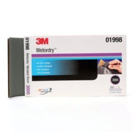3M 01998 401Q Wetordry Abrasive Sheet, 5-1/2" Width x 9" Lenght, 3000 Grit,