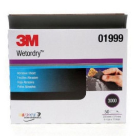 3M 01999 401Q Series Wetordry Abrasive Sheet, 9 " Width x 11" Lenght, 3000