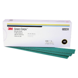 3M 02231 Green Corps Stikit Production Sheet, 2-3/4 in x 16-1/2 in, 40E, PSA, 100 Sheets per Box