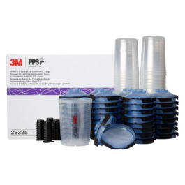 3M 26325 PPS Series 2.0 Spray Cup System Kit, Large 28 fl oz, 125 Micron Filter, 1 Cup, 50 Lids and Liners, 32 Sealing Plugs