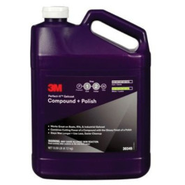3M 30345 Perfect-It Gelcoat Compound + Polish, 1 Gallon Bottle, White Liqui