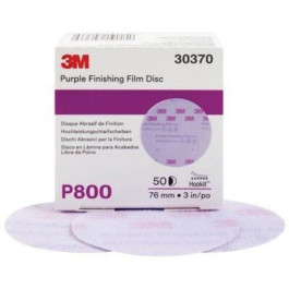3M 30370 260L Series Abrasive Disc, 3" Diameter, P800 Grit, Hook and Loop,