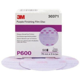 3M 30371 260L Series Abrasive Disc, 3" Diameter, P600 Grit, Hook and Loop,