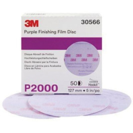 3M 30566 260L Series Abrasive Disc, 5" Diameter, P2000 Grit, Hook and Loop,