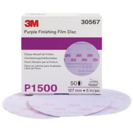 3M 30567 260L Series Abrasive Disc, 5" Diameter, P1500 Grit, Hook and Loop,
