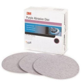 3M 30687 Abrasive Disc, 6'' Diameter, 36 Grit, Hook and Loop, Purple, Box o