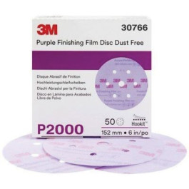 3M 30766 260L Series Abrasive Disc, 6'' Diameter, P2000 Grit, Hook and Loop