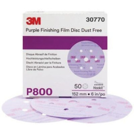 3M 30770 260L Series Abrasive Disc, 6'' Diameter, P800 Grit, Hook and Loop,