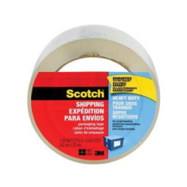 3M 03850 Scotch Heavy-Duty Shipping and Packaging Tape, 54.6 Yard Length x