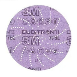 3M 47082 Cubitron II Film Disc 775L, 6" Diameter, 320+, Hook and Loop, Cart
