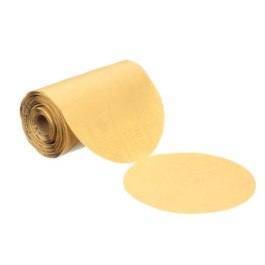 3M 49917 216U Series Gold Abrasive Disc Roll, 6'' Diameter, P150 Grit, PSA