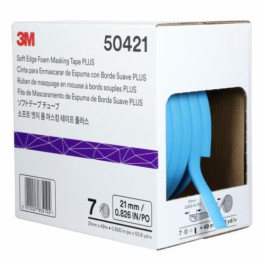 3M 50421 Sofeet Edge Foam Masking Tape PLUS, 21mm Width x  49 meter Length