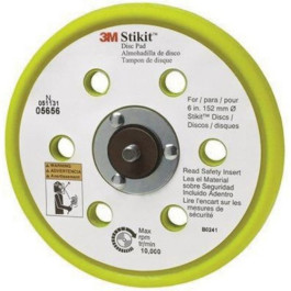 3M 05656 Low Profile Disc Pad, 10 Degree Taper, 6'' Diameter, 5/16''-24 TPI