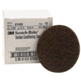 3M 07450 Scotch-Brite SC-DH Series No-Hole Surface Conditioning Disc, 4" Di