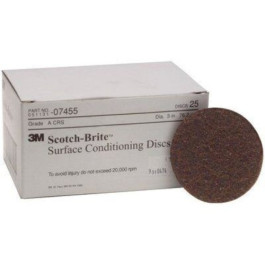 3M 07455 Scotch-Brite SC-DH Series No-Hole Surface Conditioning Disc, 3" Di