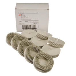 3M 07529 Scotch-Brite Roloc Bristle Disc, 3 in, 120 Grade, White, 10 Discs per Box