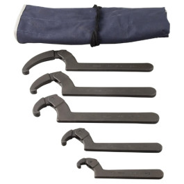 Martin SHW5K Adjustable Hook Spanner Wrench Set, 5 Piece, Industrial Black Finish