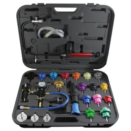 Mastercool 43301-A Radiator Pressure & Vacuum System Kit, 27-Piece, 0-35 psi Gauge, 19 Adapter Set
