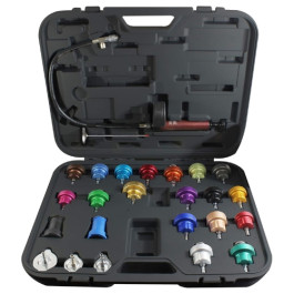 Mastercool 43302 Cooling System Pressure Test Kit, 25 Piece, Cap & Adapter Set