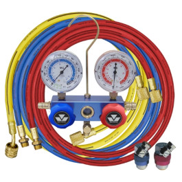 Mastercool 87772G 2-Way Manifold Gauge Set, Aluminum, 90-Degree